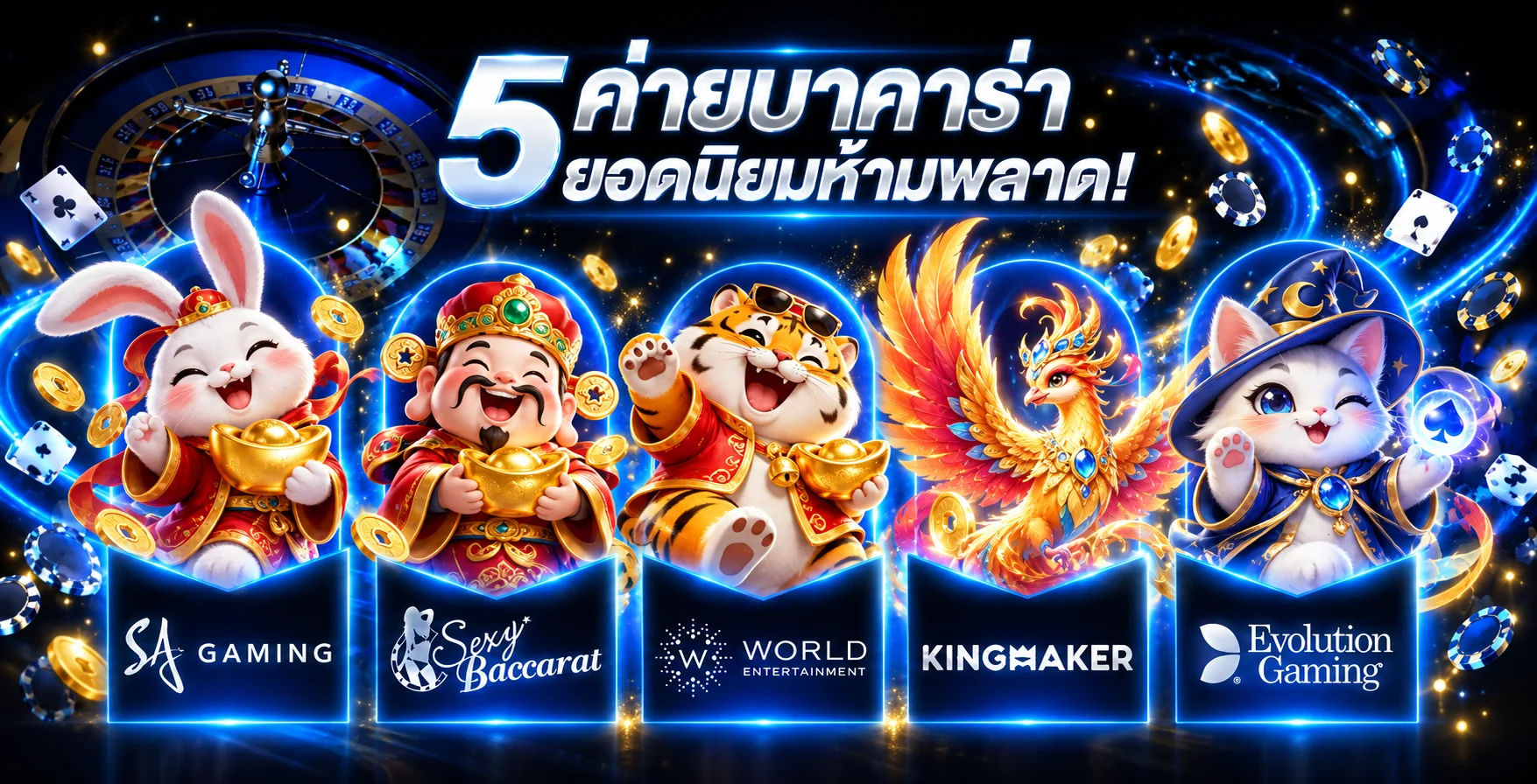 ค่ายเกมคาสิโนยอดนิยมใน GLX666 พร้อมมาสคอตนำโชค
